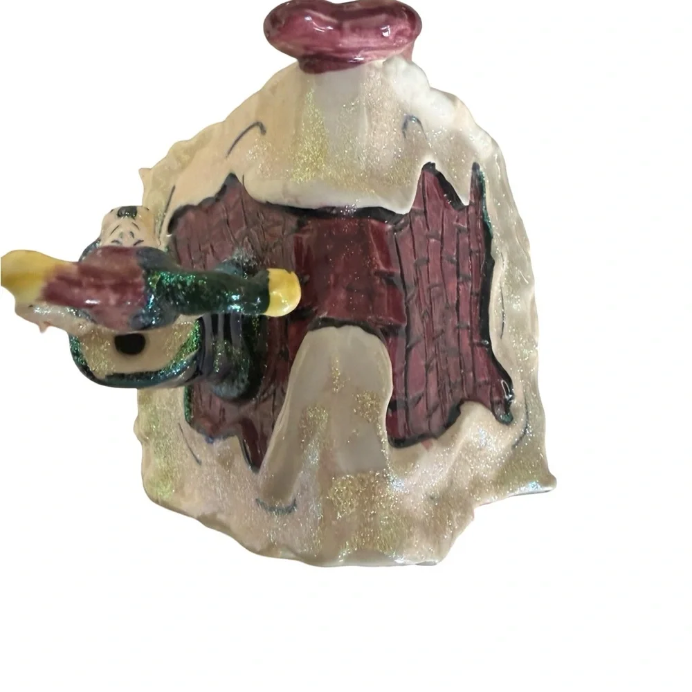 Blue Sky Corp Santa's Workshop Ceramic Candle Holder